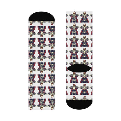 Santa Motorcycle Socks - Afrocentric Art by The Trini Gee