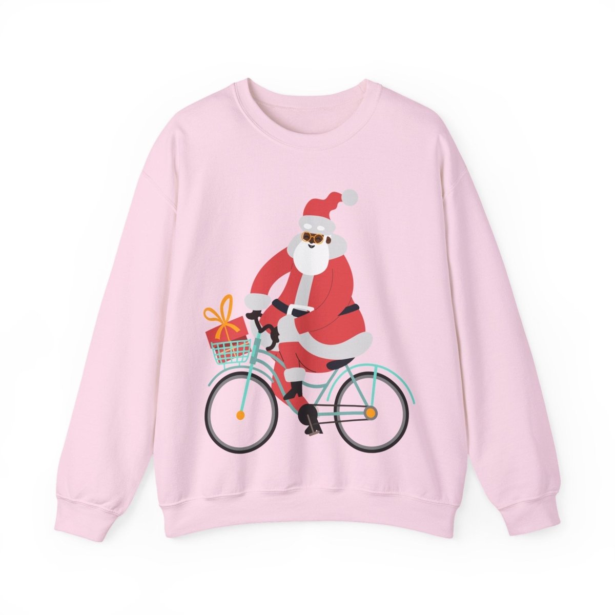 Santa on Bike Sweatshirt - Afrocentric Art by The Trini Gee