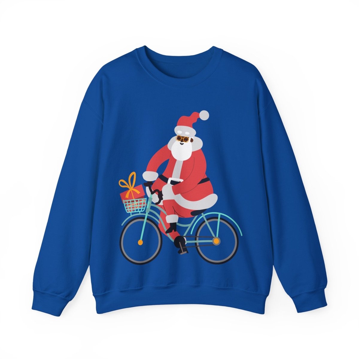 Santa on Bike Sweatshirt - Afrocentric Art by The Trini Gee