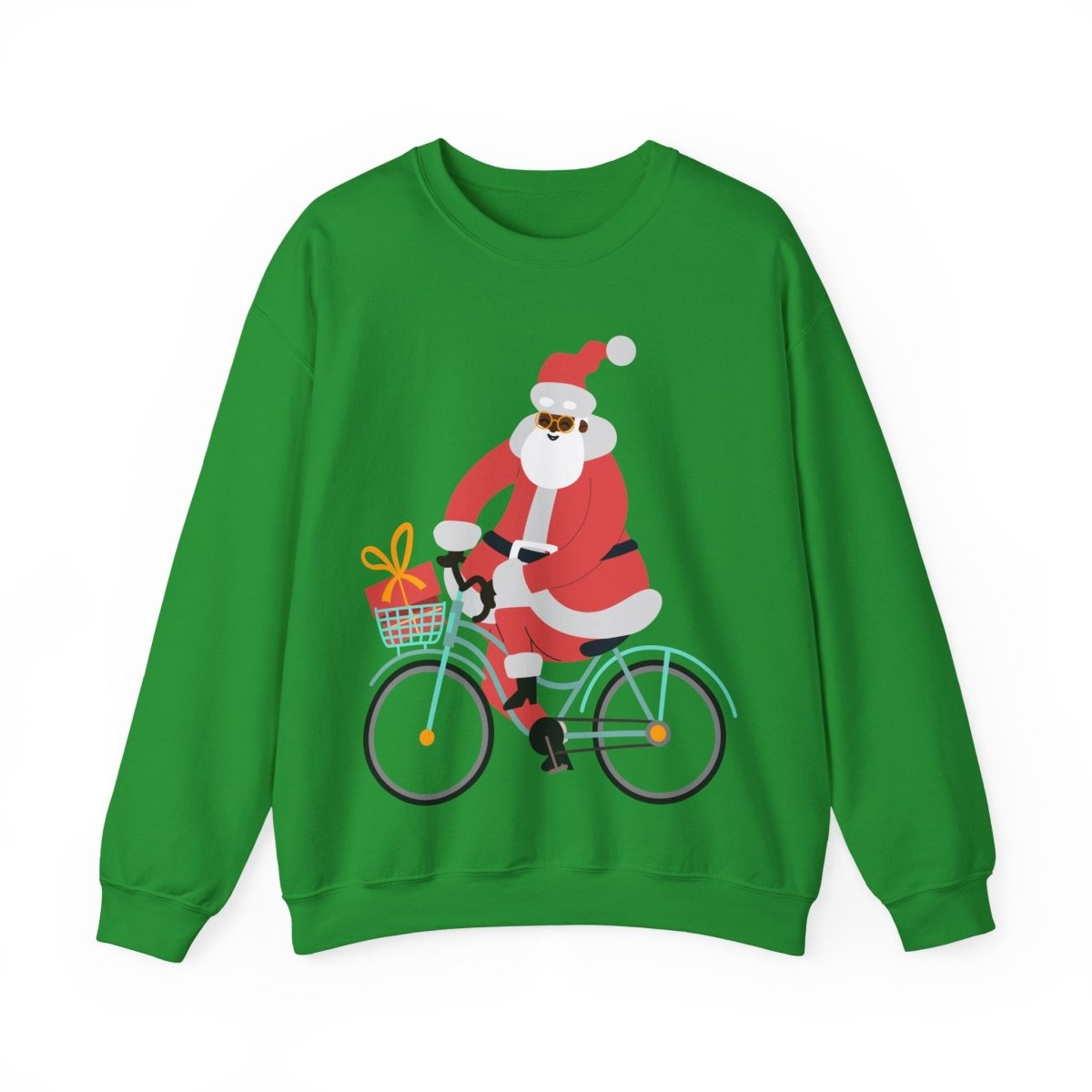 Santa on Bike Sweatshirt - Afrocentric Art by The Trini Gee