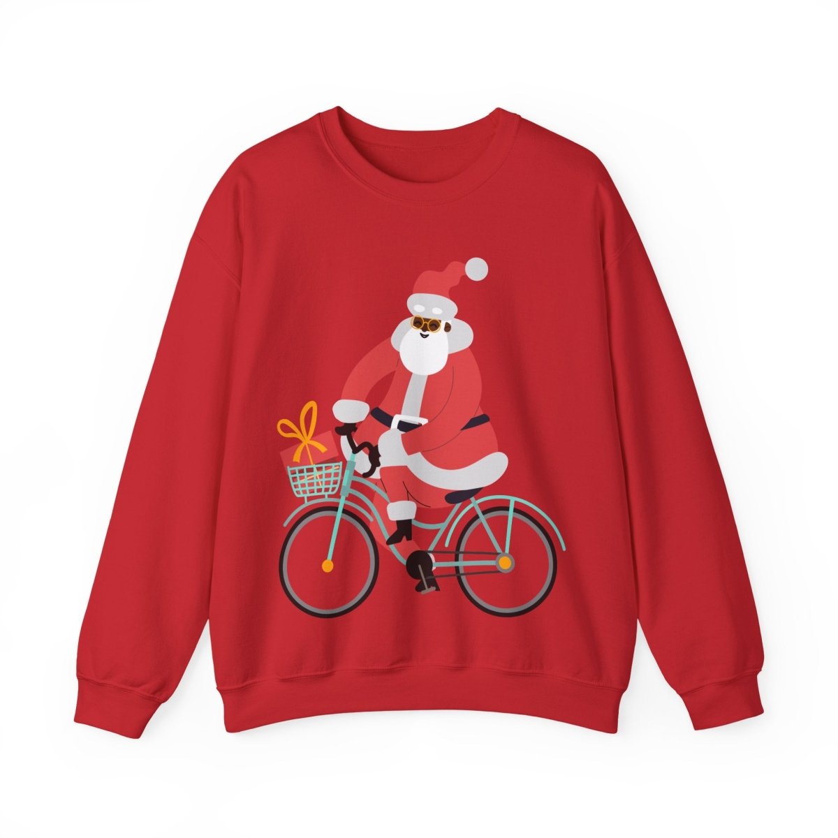 Santa on Bike Sweatshirt - Afrocentric Art by The Trini Gee