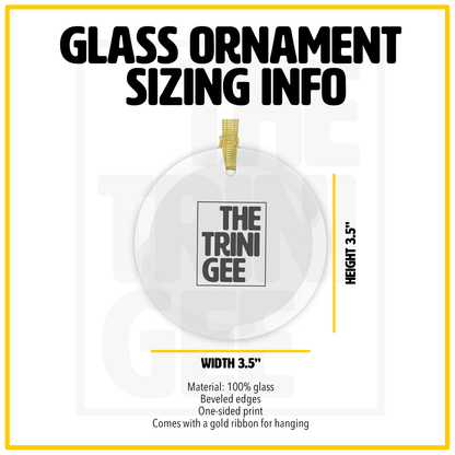 Santa on Motorcycle Glass Ornament - The Trini Gee