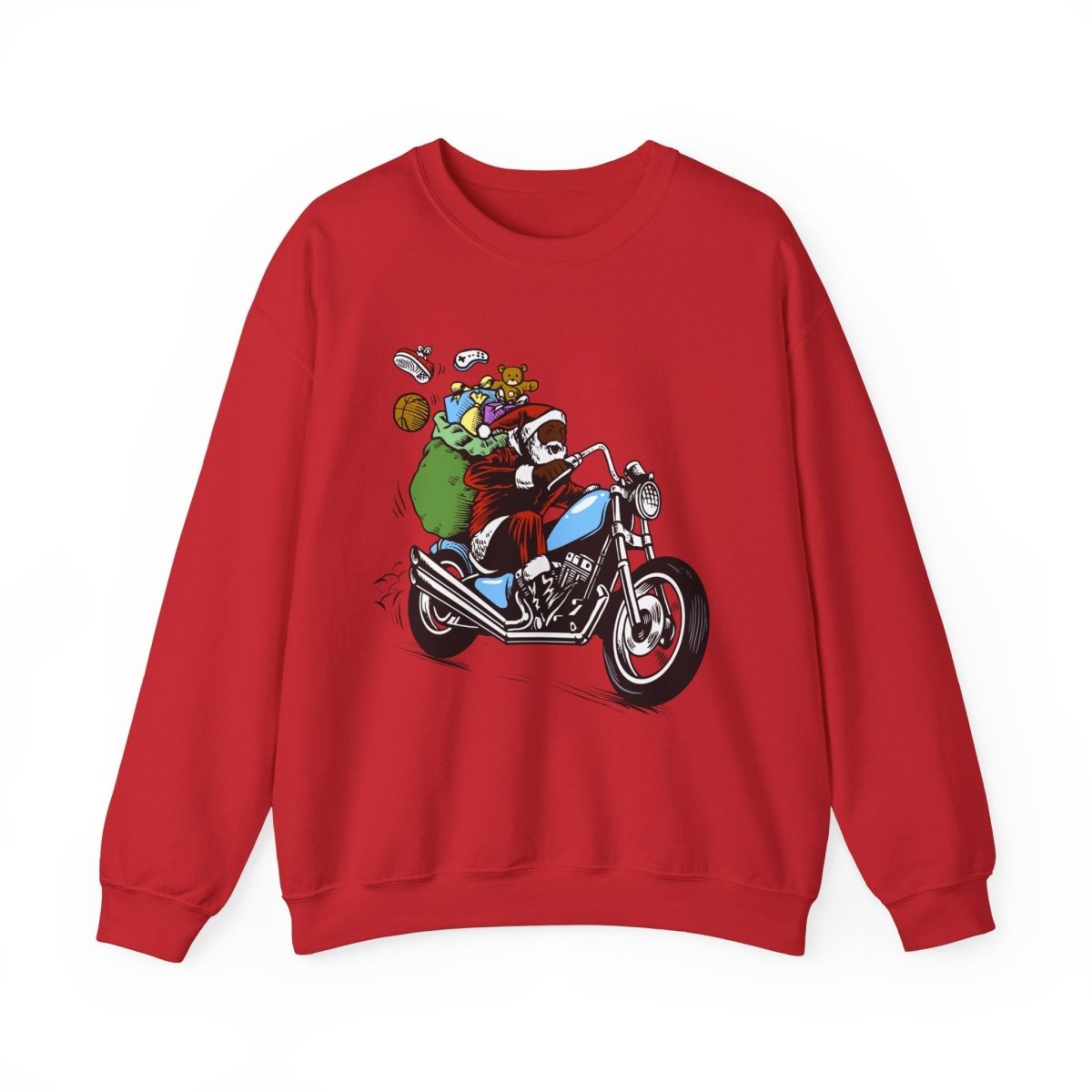 Santa on Motorcycle Sweatshirt - The Trini Gee