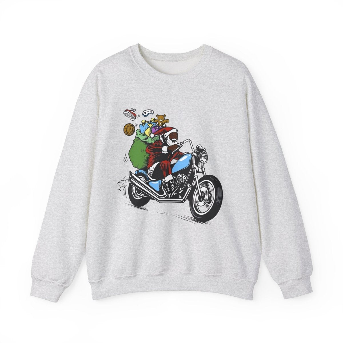 Santa on Motorcycle Sweatshirt - The Trini Gee