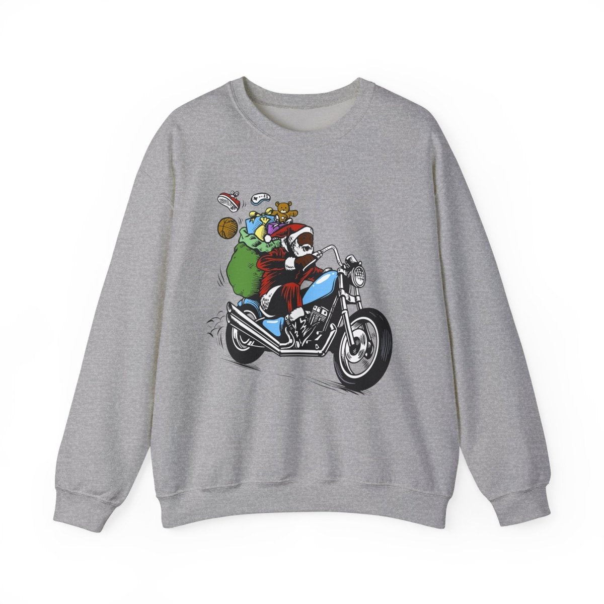 Santa on Motorcycle Sweatshirt - The Trini Gee