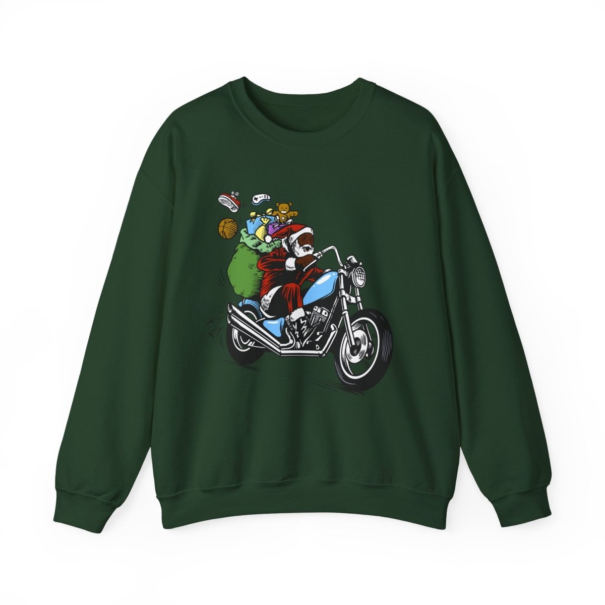 Santa on Motorcycle Sweatshirt - The Trini Gee