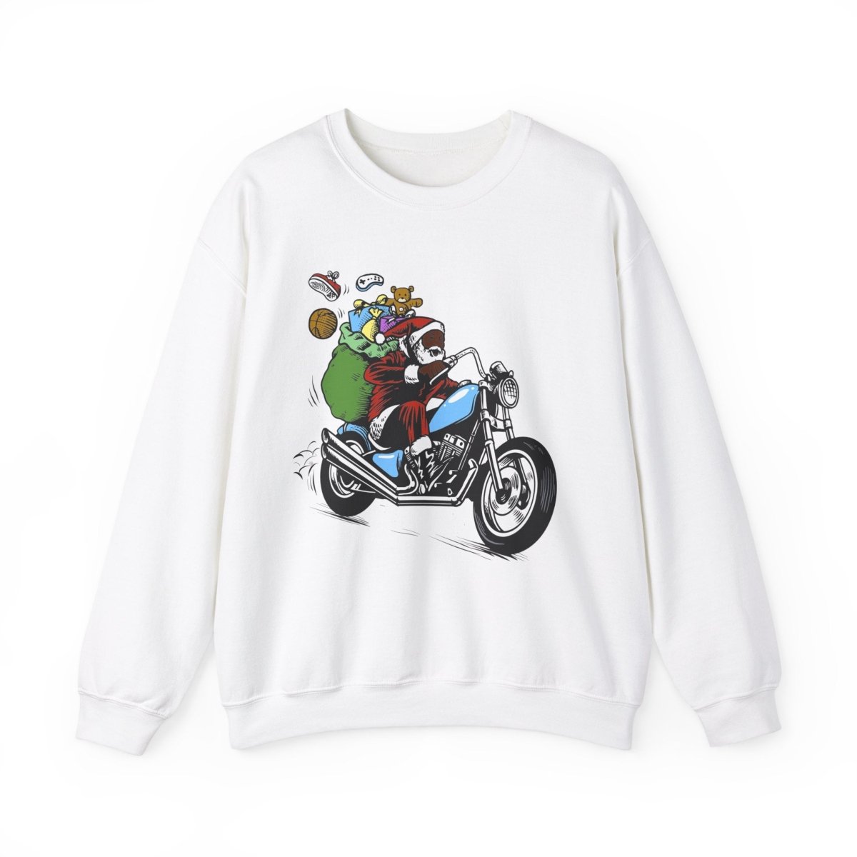 Santa on Motorcycle Sweatshirt - The Trini Gee