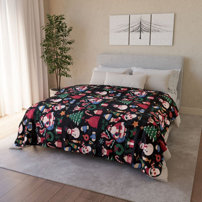 Santa Pattern Sherpa Blanket - Afrocentric Art by The Trini Gee