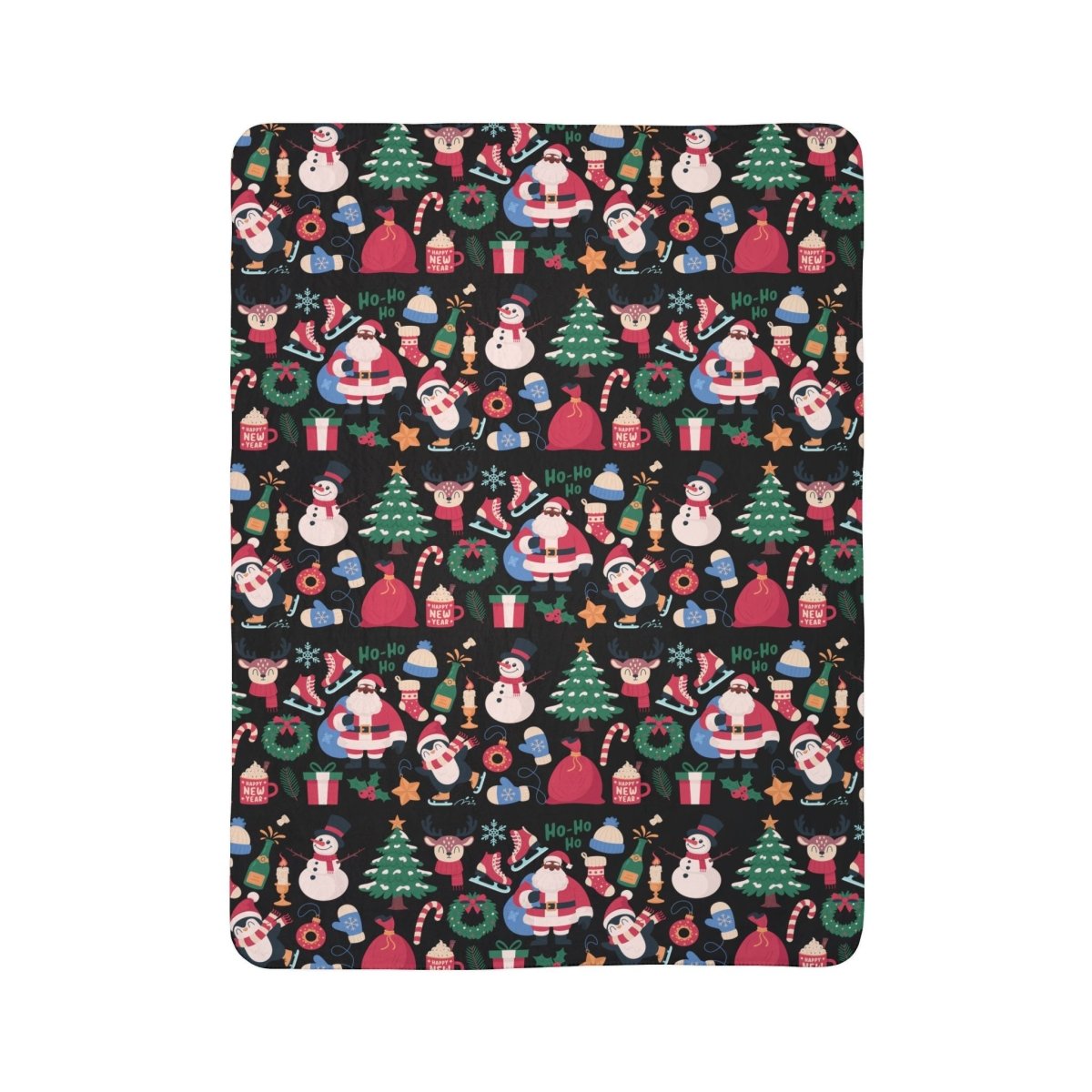 Santa Pattern Sherpa Blanket - Afrocentric Art by The Trini Gee