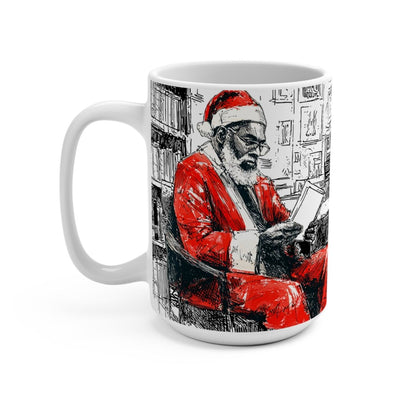 Santa Reading Mug - Afrocentric Art by The Trini Gee
