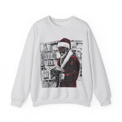 Santa Reading Sweatshirt - Afrocentric Art by The Trini Gee