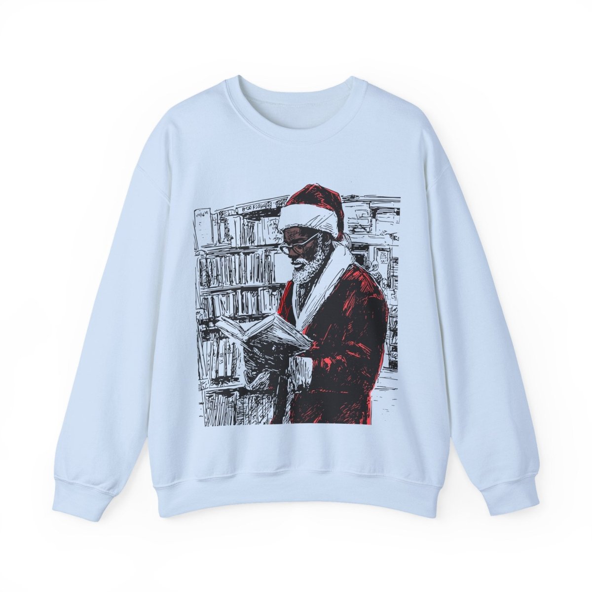 Santa Reading Sweatshirt - Afrocentric Art by The Trini Gee