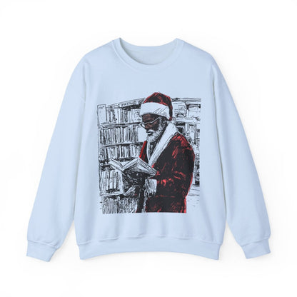 Santa Reading Sweatshirt - Afrocentric Art by The Trini Gee