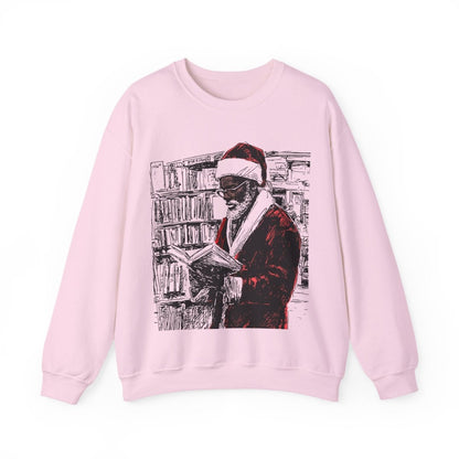 Santa Reading Sweatshirt - Afrocentric Art by The Trini Gee