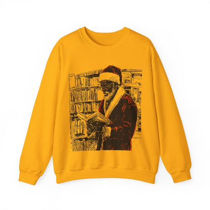 Santa Reading Sweatshirt - Afrocentric Art by The Trini Gee