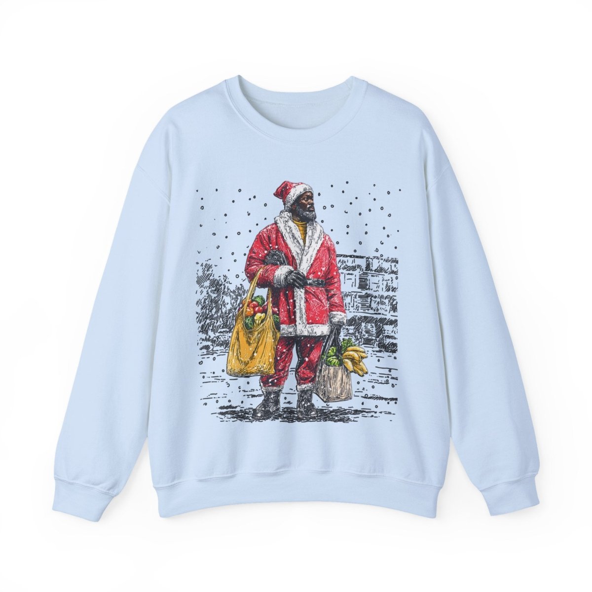 Santa Running Errands Sweatshirt - Afrocentric Art by The Trini Gee