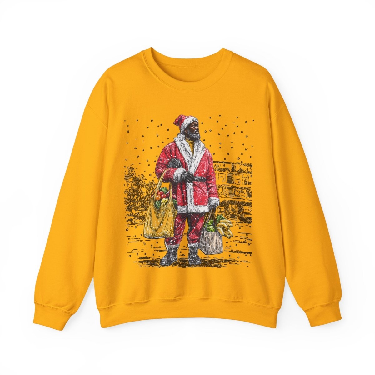 Santa Running Errands Sweatshirt - Afrocentric Art by The Trini Gee