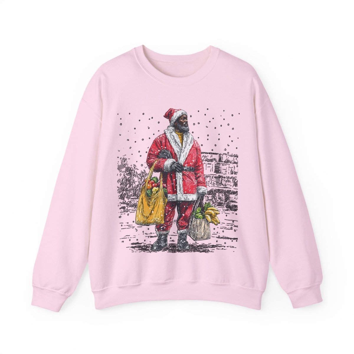 Santa Running Errands Sweatshirt - Afrocentric Art by The Trini Gee