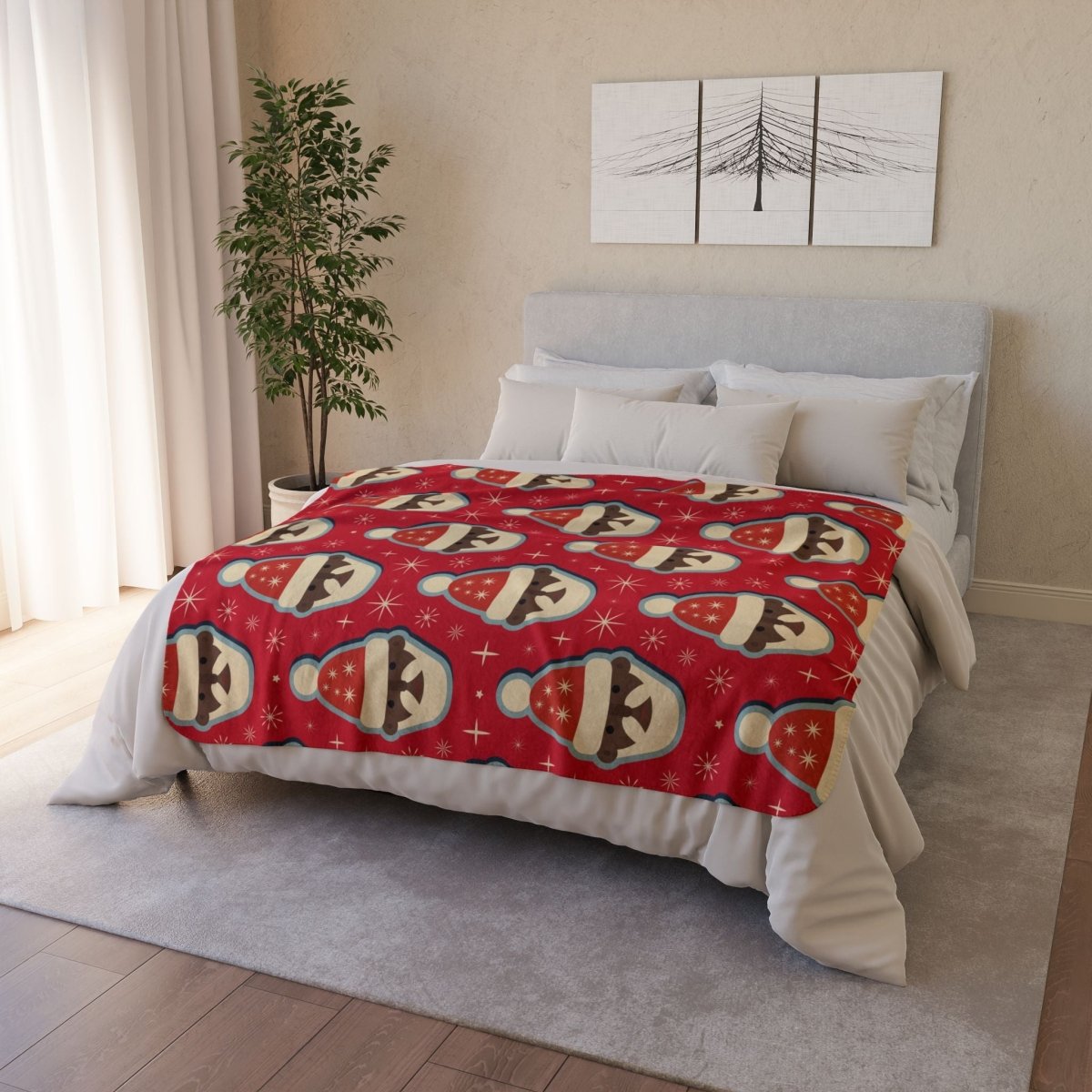 Santa Sherpa Fleece Blanket - The Trini Gee