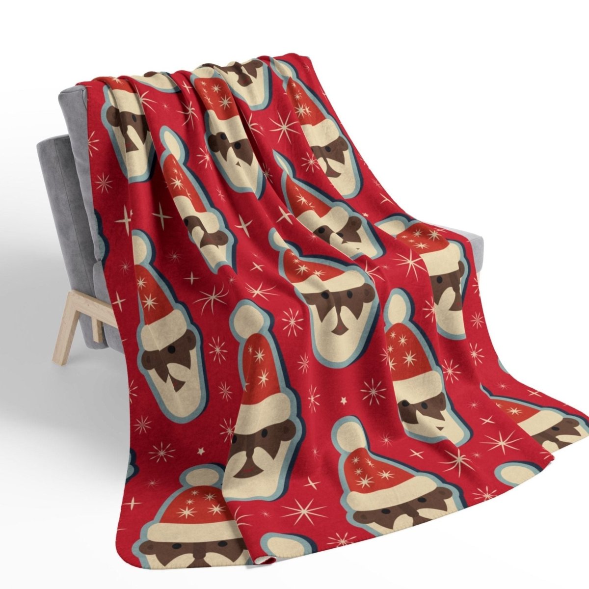 Santa Sherpa Fleece Blanket - The Trini Gee