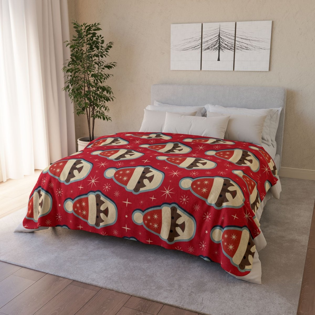 Santa Sherpa Fleece Blanket - The Trini Gee