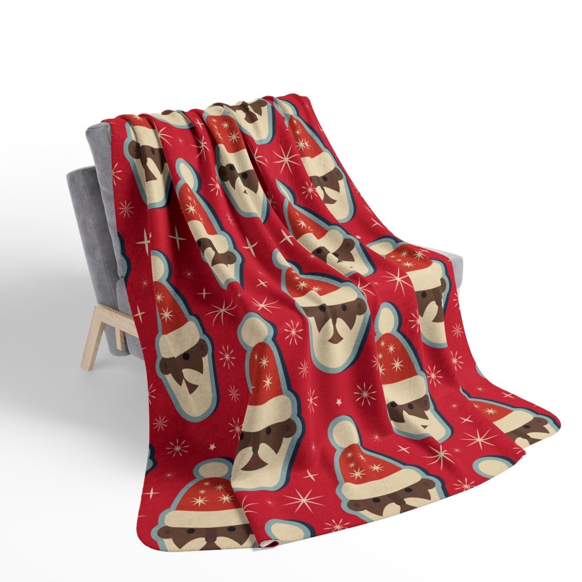 Santa Sherpa Fleece Blanket - The Trini Gee