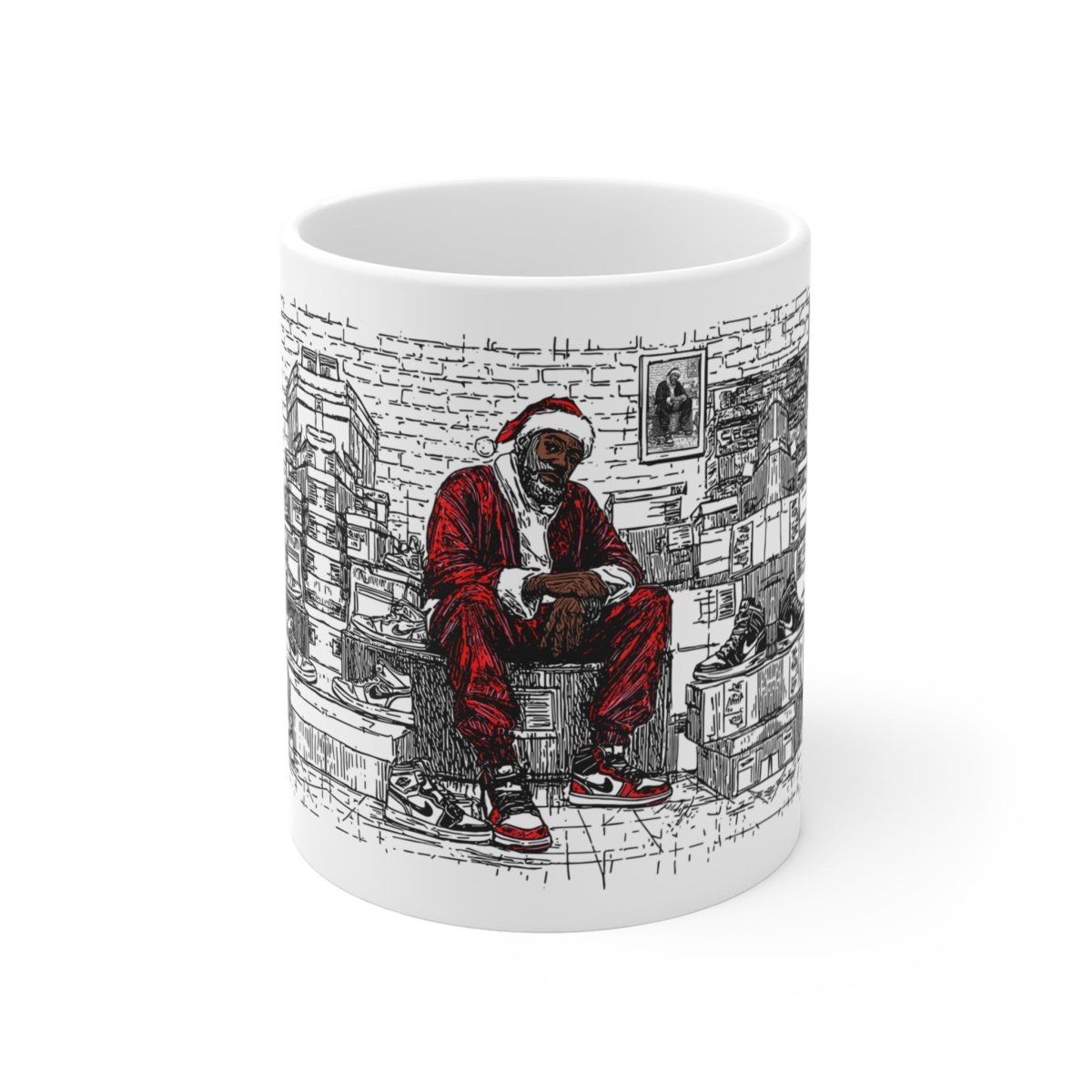 Santa Sneakerhead Mug - Afrocentric Art by The Trini Gee