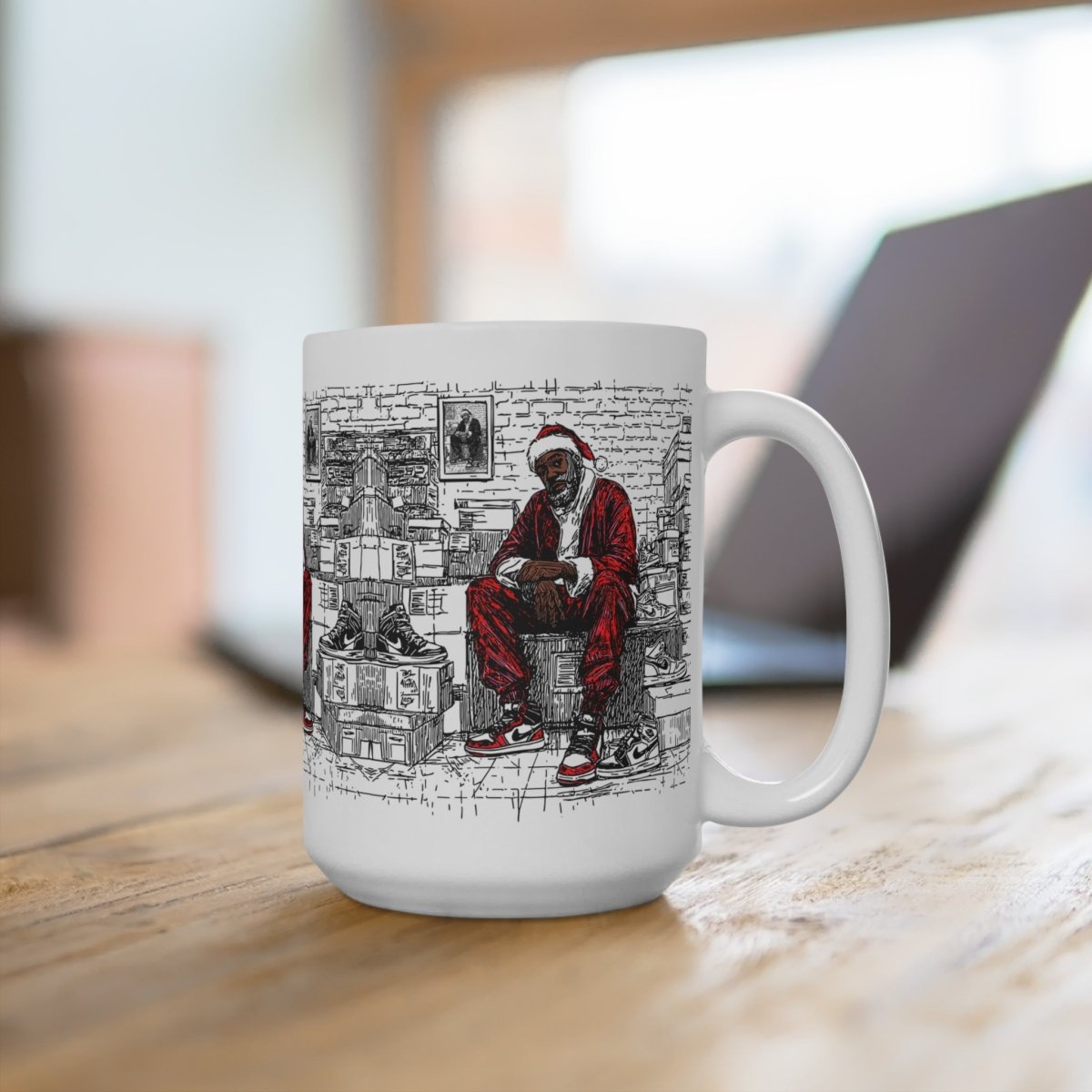 Santa Sneakerhead Mug - Afrocentric Art by The Trini Gee