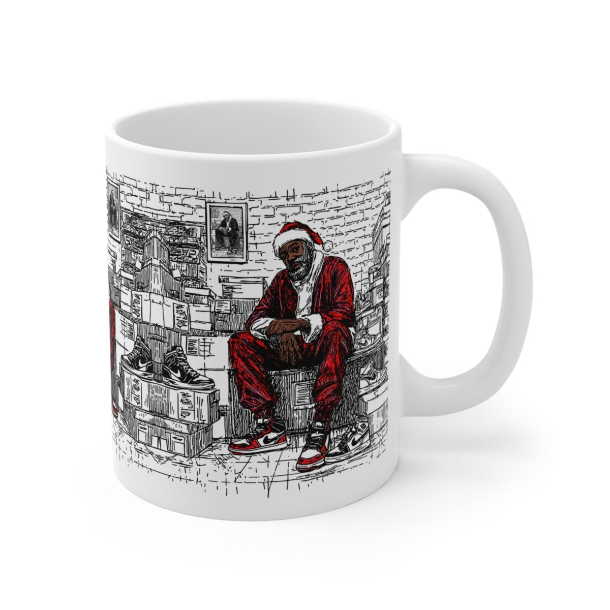 Santa Sneakerhead Mug - Afrocentric Art by The Trini Gee