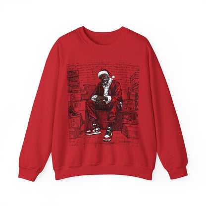 Santa Sneakerhead Sweatshirt - Afrocentric Art by The Trini Gee