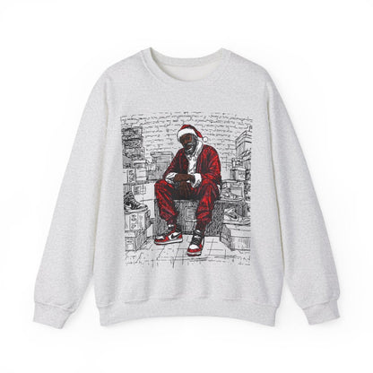 Santa Sneakerhead Sweatshirt - Afrocentric Art by The Trini Gee