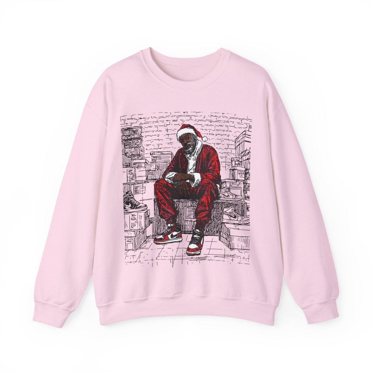 Santa Sneakerhead Sweatshirt - Afrocentric Art by The Trini Gee