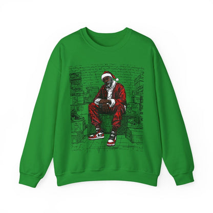 Santa Sneakerhead Sweatshirt - Afrocentric Art by The Trini Gee