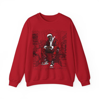 Santa Sneakerhead Sweatshirt - Afrocentric Art by The Trini Gee