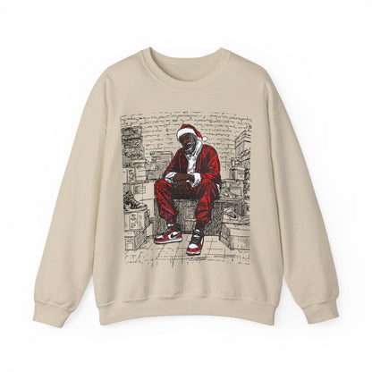 Santa Sneakerhead Sweatshirt - Afrocentric Art by The Trini Gee
