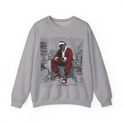 Santa Sneakerhead Sweatshirt - Afrocentric Art by The Trini Gee