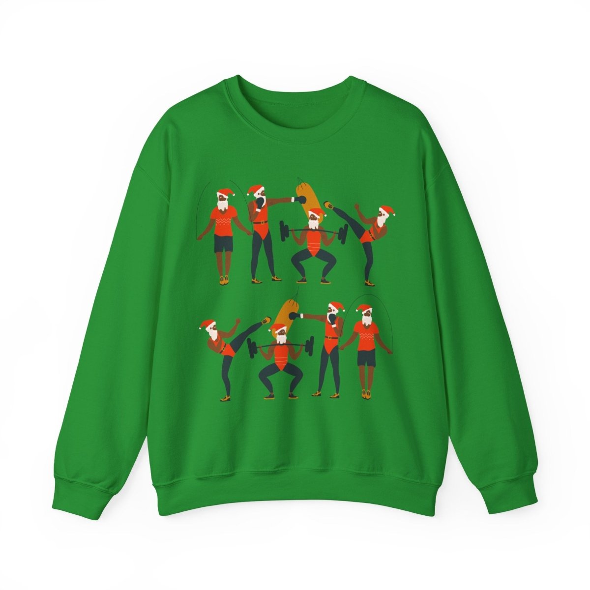 Santa Workout Sweatshirt - Afrocentric Art by The Trini Gee