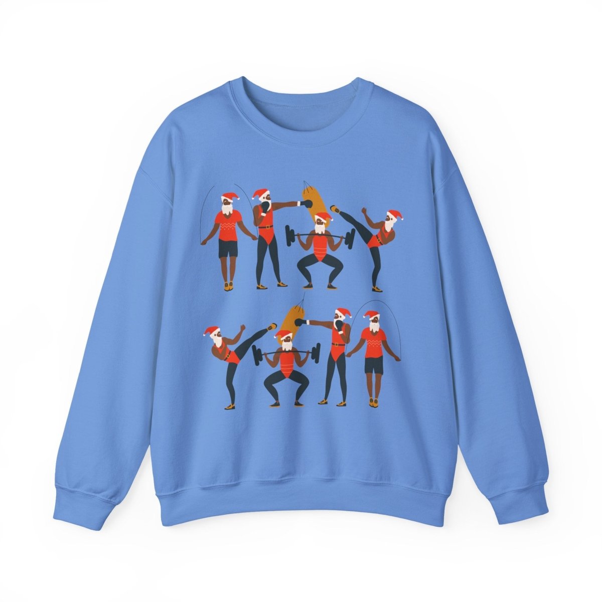 Santa Workout Sweatshirt - Afrocentric Art by The Trini Gee