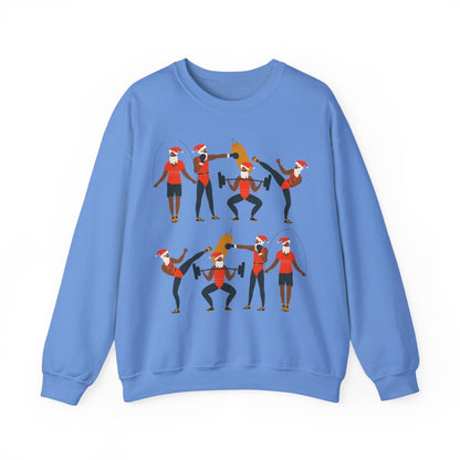 Santa Workout Sweatshirt - Afrocentric Art by The Trini Gee