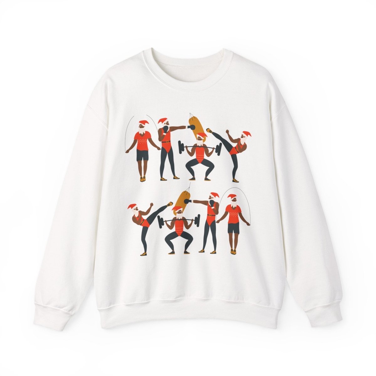 Santa Workout Sweatshirt - Afrocentric Art by The Trini Gee