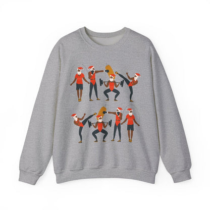 Santa Workout Sweatshirt - Afrocentric Art by The Trini Gee