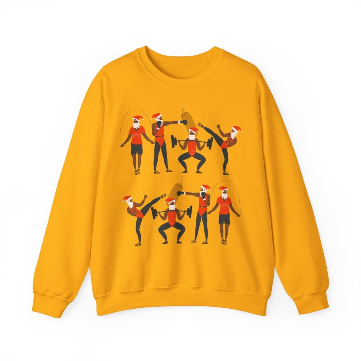 Santa Workout Sweatshirt - Afrocentric Art by The Trini Gee