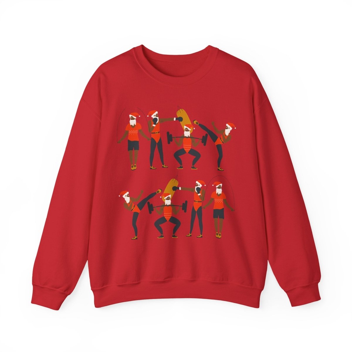 Santa Workout Sweatshirt - Afrocentric Art by The Trini Gee