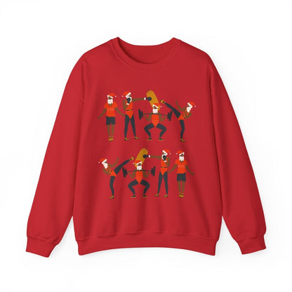 Santa Workout Sweatshirt - Afrocentric Art by The Trini Gee