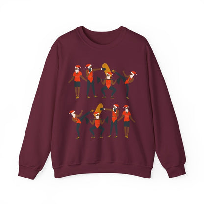 Santa Workout Sweatshirt - Afrocentric Art by The Trini Gee