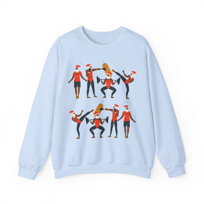 Santa Workout Sweatshirt - Afrocentric Art by The Trini Gee