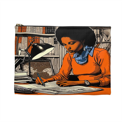Scholar Girl Accessory Pouch - Afrocentric Art by The Trini Gee