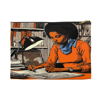 Scholar Girl Accessory Pouch - Afrocentric Art by The Trini Gee