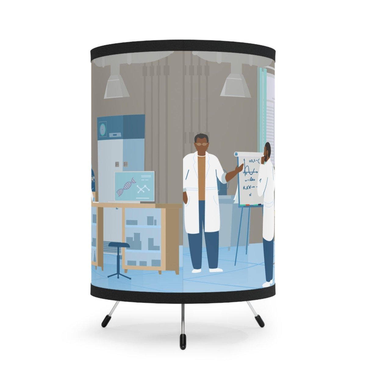 Science Lab Tripod Lamp - Afrocentric Art by The Trini Gee