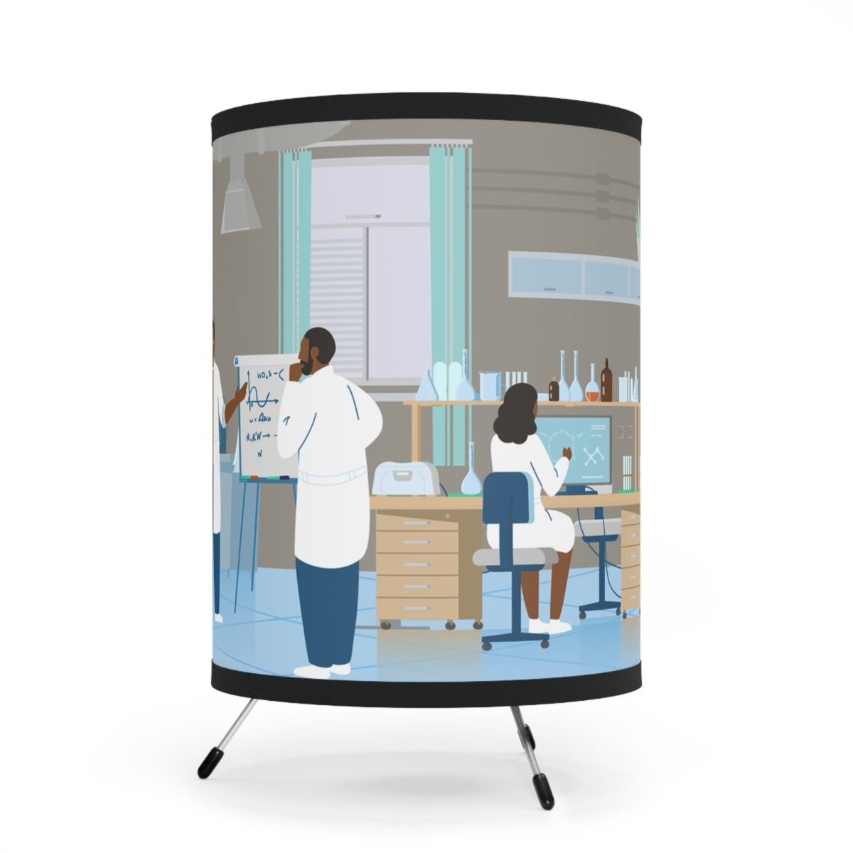 Science Lab Tripod Lamp - Afrocentric Art by The Trini Gee